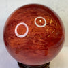 Cherry Quartz Crystal Ball Display with Wooden Stand 2,608.5g diameter 130mm height 155mm - Huangs Jadeite and Jewelry Pte Ltd