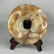 Green Onyx Calcite Large Ping An Kou with Wooden Stand 701.3G 150.0 by 50.8 by 165.0mm - Huangs Jadeite and Jewelry Pte Ltd