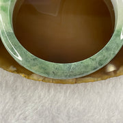 Type A Two Tone Green Jade Jadeite Bangle 35.09g inner Dia 55.5mm 9.3 by 6.9mm - Huangs Jadeite and Jewelry Pte Ltd