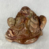 Natural Brown Red Yellow Agate 3 Legged Toad with Prosperity Coins 530.0g 91.9 by 91.1 by 56.3mm - Huangs Jadeite and Jewelry Pte Ltd