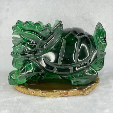 Green Liuli Crystal Long GUI for Longevity and Prosperity 2,409.7g 180.0 by 110.1 by 100.7mm - Huangs Jadeite and Jewelry Pte Ltd