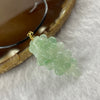 Type A Semi Icy Green Jade Jadeite Grape Pendant with 18K Gold Clasp - 5.12g 31.1 by 17.2 by 6.7mm - Huangs Jadeite and Jewelry Pte Ltd