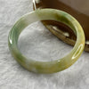 Type A Green, Yellow, Lavender and Brown Jade Jadeite Oval Bangle 38.30g inner Dia 55.1mm 12.3 by 6.4mm (Slight External Rough) - Huangs Jadeite and Jewelry Pte Ltd