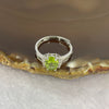 Green Peridot 6.0 by 7.7 by 4.4mm (estimated) in 925 Silver Ring 1.91g - Huangs Jadeite and Jewelry Pte Ltd