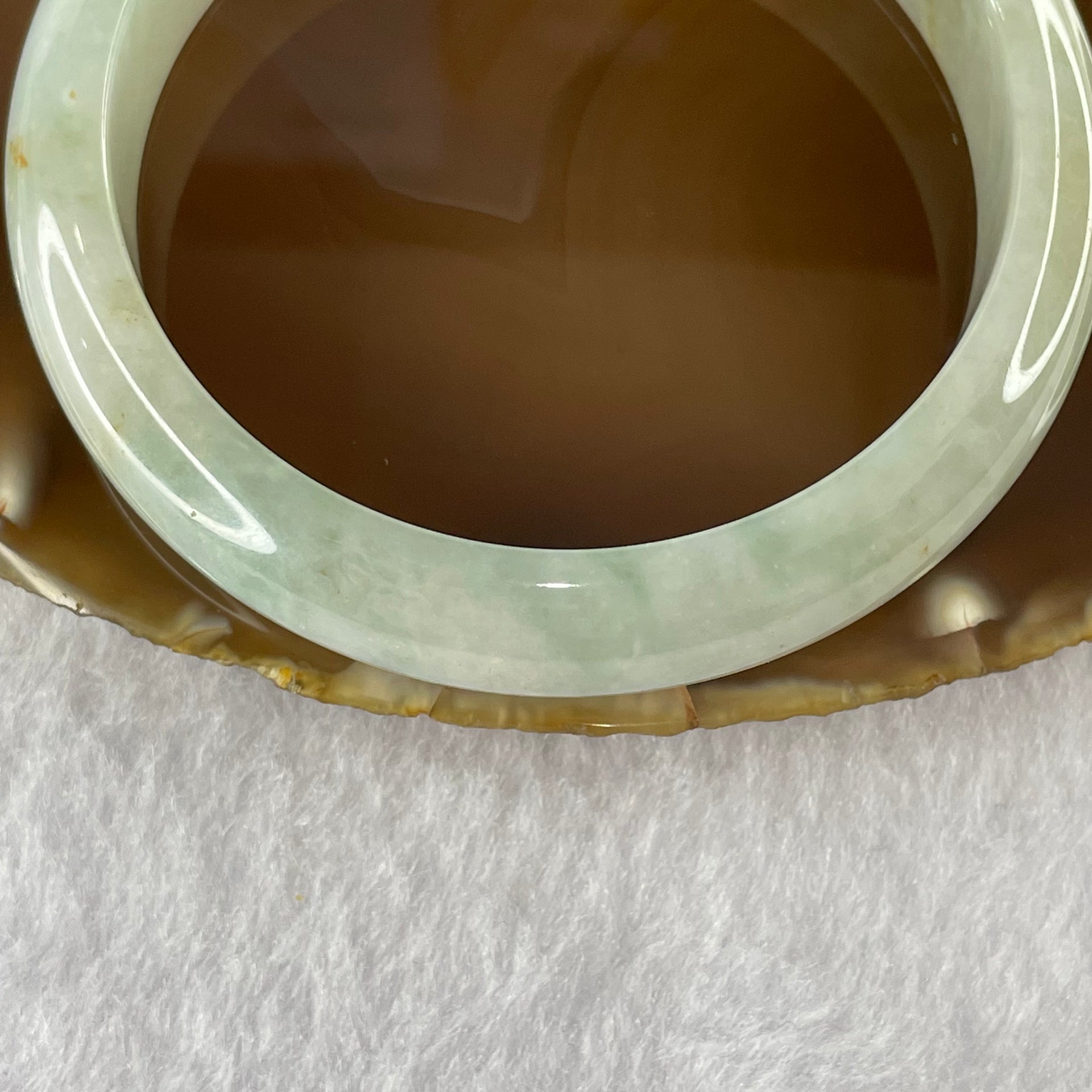Type A Green with Red Patches Jade Jadeite Bangle 59.78g inner Dia 59.5mm 13.7 by 7.9mm (Slight External Rough) - Huangs Jadeite and Jewelry Pte Ltd