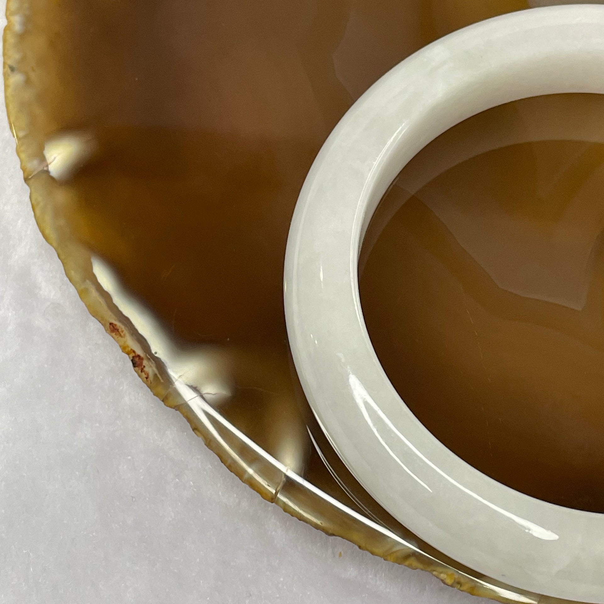 Type A Light Green and Lavender Jade Jadeite Bangle 62.74g inner Dia 57.9mm 12.7 by 8.7mm (Internal Lines) - Huangs Jadeite and Jewelry Pte Ltd