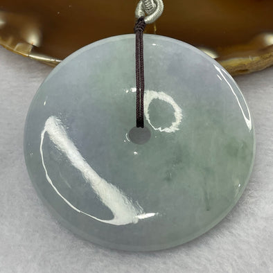 Type A Lavender and Green Jade Jadeite Ping An Kou Pendant - 53.37g 55.6 by 55.6 by 7.8 mm - Huangs Jadeite and Jewelry Pte Ltd