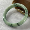 Type A Spicy Green Piao Hua Jade Jadeite Bangle 45.79g inner Dia 54.9mm 12.0 by 7.3mm (External Lines) - Huangs Jadeite and Jewelry Pte Ltd