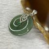 Type A Oily Green Jadeite with 925 silver clasp 5.73g 24.6 by 24.6 by 4.9mm - Huangs Jadeite and Jewelry Pte Ltd
