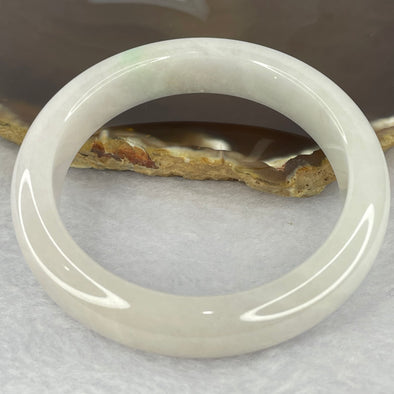 Type A green white lavender jadeite bangle 53.8g inner diameter 53.7mm by 12.4 by 8.5mm (slight internal line) - Huangs Jadeite and Jewelry Pte Ltd