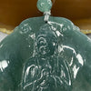Type A Semi Icy Blueish Green Jade Jadeite Buddha Pendant - 29.54g 53.8 by 52.5 by 5.4 mm - Huangs Jadeite and Jewelry Pte Ltd