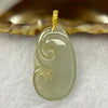 18K (PRE_LOVE) Yellow Gold Type A ICY Green Yellow Jadeite Ruyi 2.80g 26.5 by 15.8 by 3.1mm - Huangs Jadeite and Jewelry Pte Ltd