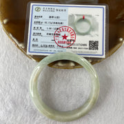 Type A Green with Red Patches Jade Jadeite Bangle 59.78g inner Dia 59.5mm 13.7 by 7.9mm (Slight External Rough) - Huangs Jadeite and Jewelry Pte Ltd