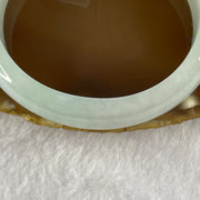 Type A Light Green Jade Jadeite Oval Bangle 50.49g inner Dia 54.6mm 14.0 by 7.5mm - Huangs Jadeite and Jewelry Pte Ltd