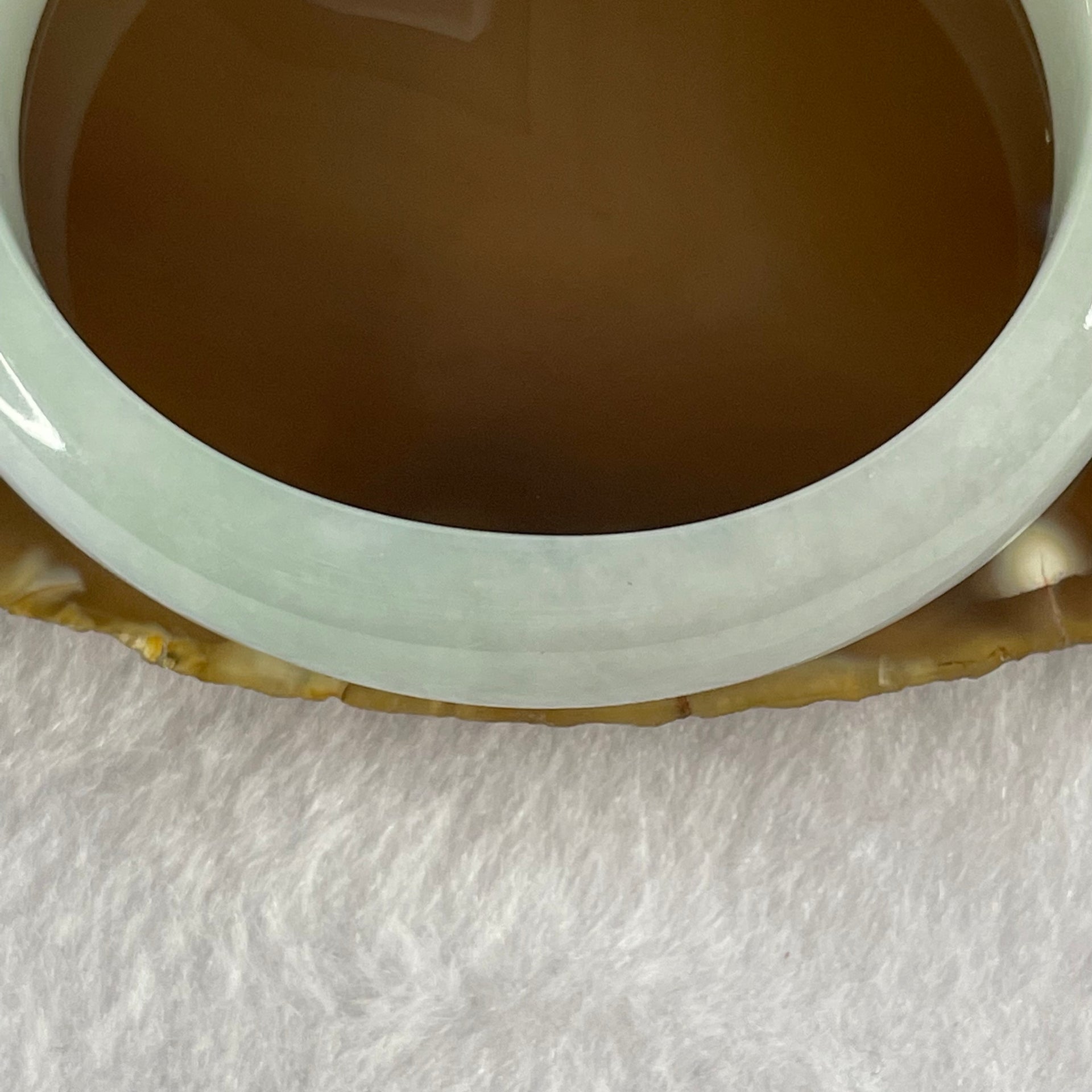 Type A Light Green Jade Jadeite Oval Bangle 50.49g inner Dia 54.6mm 14.0 by 7.5mm - Huangs Jadeite and Jewelry Pte Ltd