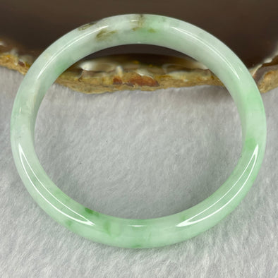 Type A Bright Green Brown Lavender Jadeite Bangle 27.71g inner Dia 53.1mm 10.1 by 5.7mm (slight external rough) - Huangs Jadeite and Jewelry Pte Ltd