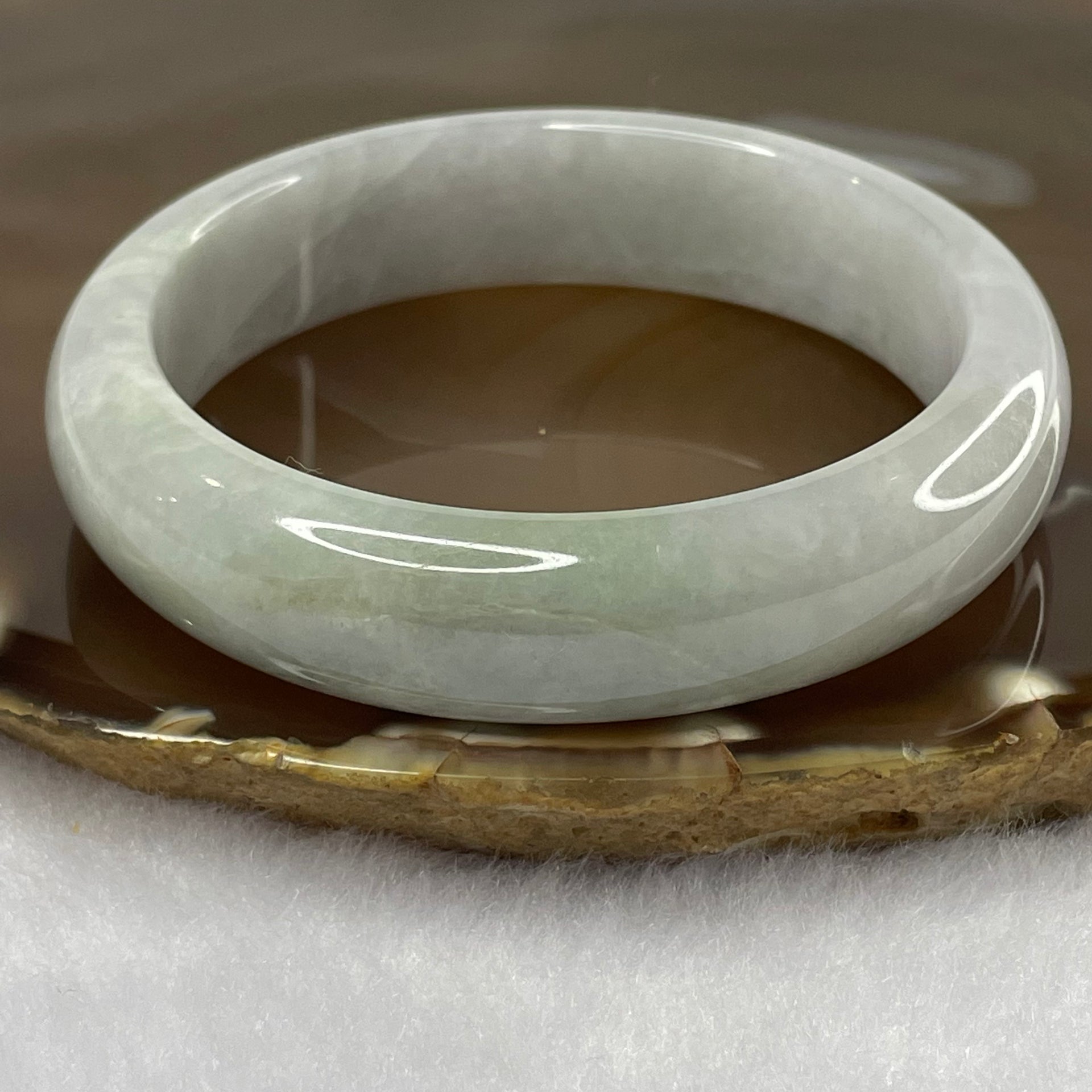 Type A Green and Lavender Jade Jadeite Bangle 53.62g inner Dia 53.5mm 13.8 by 7.9mm (Internal Line) - Huangs Jadeite and Jewelry Pte Ltd