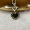 Type A Black Jade Jadeite Heart Necklace - 1.50g 13.0 by 12.8 by 2.2mm - Huangs Jadeite and Jewelry Pte Ltd