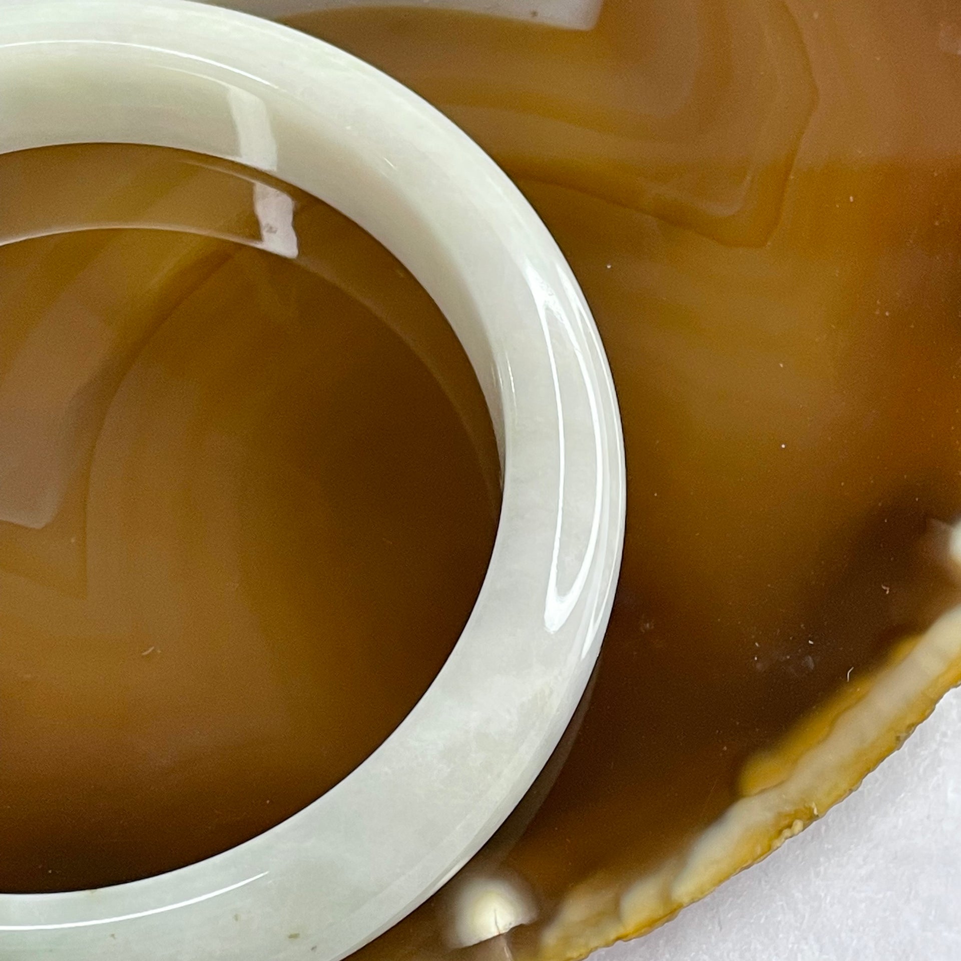 Type A Light Green Jade Jadeite Bangle 57.19g inner Dia 58.1mm 13.3 by 7.7mm (Slight External Line) - Huangs Jadeite and Jewelry Pte Ltd