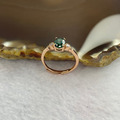 Green Garnet 4.6 by 6.8 by 2.3 mm (estimated) in 925 Silver Ring 1.54g - Huangs Jadeite and Jewelry Pte Ltd