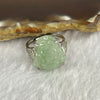 Type A ICY Green Jadeite Milo Buddha in 925 silver ring 3.54g 17.1 by 15.5 by 4.7mm - Huangs Jadeite and Jewelry Pte Ltd