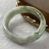 Type A Green with Grey and Yellow Patches Jade Jadeite Oval Bangle 47.60g inner Dia 53.3mm 14.0 by 7.1mm (Internal Lines) - Huangs Jadeite and Jewelry Pte Ltd