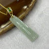 Type A Semi Icy Green Jade Jadeite Bamboo Pendant - 4.72g 34.2 by 9.2 by 6.2mm - Huangs Jadeite and Jewelry Pte Ltd