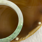 Type A Two Tone Green Jade Jadeite Bangle 35.09g inner Dia 55.5mm 9.3 by 6.9mm - Huangs Jadeite and Jewelry Pte Ltd
