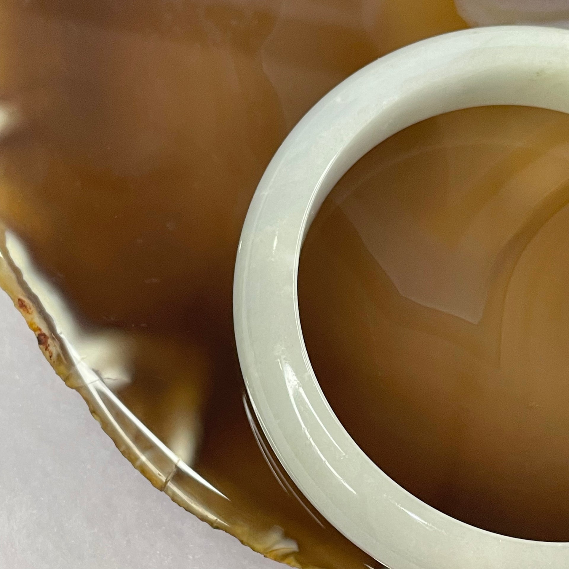 Type A Lavender Jade Jadeite Bangle 52.98g inner Dia 57.6mm 13.0 by 7.6mm (External Line) - Huangs Jadeite and Jewelry Pte Ltd