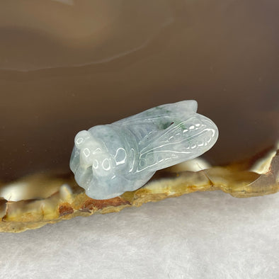 Type A Lavender Spicy Green Jadeite Cicada 5.17g 26.5 by 12.8 by 8.9mm - Huangs Jadeite and Jewelry Pte Ltd