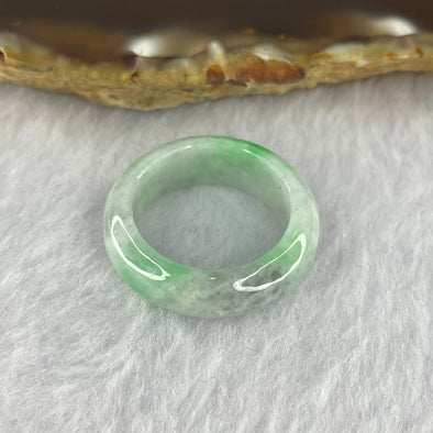 Type A Green Grey Jadeite Ring 4.63g 7.4 by 3.8mm US8.75 HK17.25 - Huangs Jadeite and Jewelry Pte Ltd