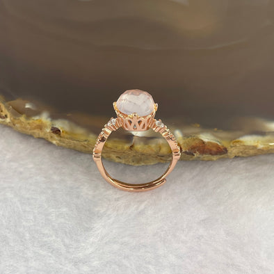 Rose Quartz 6.2 by 6.2 by 5.8mm (estimated) in 925 Rose Gold Ring 1.81g - Huangs Jadeite and Jewelry Pte Ltd