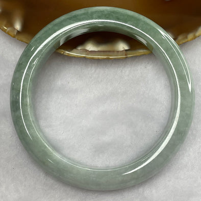 Type A Two-Tone Green Jade Jadeite Bangle 60.24g inner Dia 57.6mm 11.2 by 9.0mm (Internal Lines) - Huangs Jadeite and Jewelry Pte Ltd