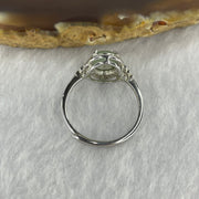 Type A ICY Jelly Faint Sky Blue Jadeite in 925 silver Ring 2.29g stone about 9.0 by 7.7 by 3.2mm Adjustable Size - Huangs Jadeite and Jewelry Pte Ltd