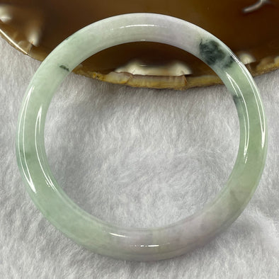 Type A Green and Lavender Jade Jadeite Bangle 35.17g inner Dia 55.5mm 7.6 by 7.7mm (Slight External Rough) - Huangs Jadeite and Jewelry Pte Ltd
