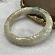 Type A Green Piao Hua and Yellow Patches Jade Jadeite Bangle 59.58g inner Dia 56.1mm 12.4 by 8.6mm (External Rough) - Huangs Jadeite and Jewelry Pte Ltd