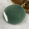 Type A Semi Icy Blueish Green Jade Jadeite Wu Shi Pai Pendant with 18K Gold Clasp - 29.07g 56.0 by 56.0 by 3.5mm - Huangs Jadeite and Jewelry Pte Ltd