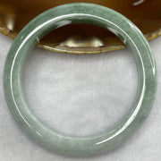 Type A Two-Tone Green Jade Jadeite Bangle 60.24g inner Dia 57.6mm 11.2 by 9.0mm (Internal Lines) - Huangs Jadeite and Jewelry Pte Ltd