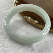 Type A Light Green Jade Jadeite Oval Bangle 50.49g inner Dia 54.6mm 14.0 by 7.5mm - Huangs Jadeite and Jewelry Pte Ltd