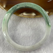 Type A Two Tone Green Jade Jadeite Bangle 35.09g inner Dia 55.5mm 9.3 by 6.9mm - Huangs Jadeite and Jewelry Pte Ltd