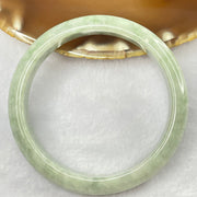 Type A Green with Spicy Green Patches Jade Jadeite Bangle 42.59g inner Dia 59.0mm 11.3 by 7.5mm (External Rough) - Huangs Jadeite and Jewelry Pte Ltd