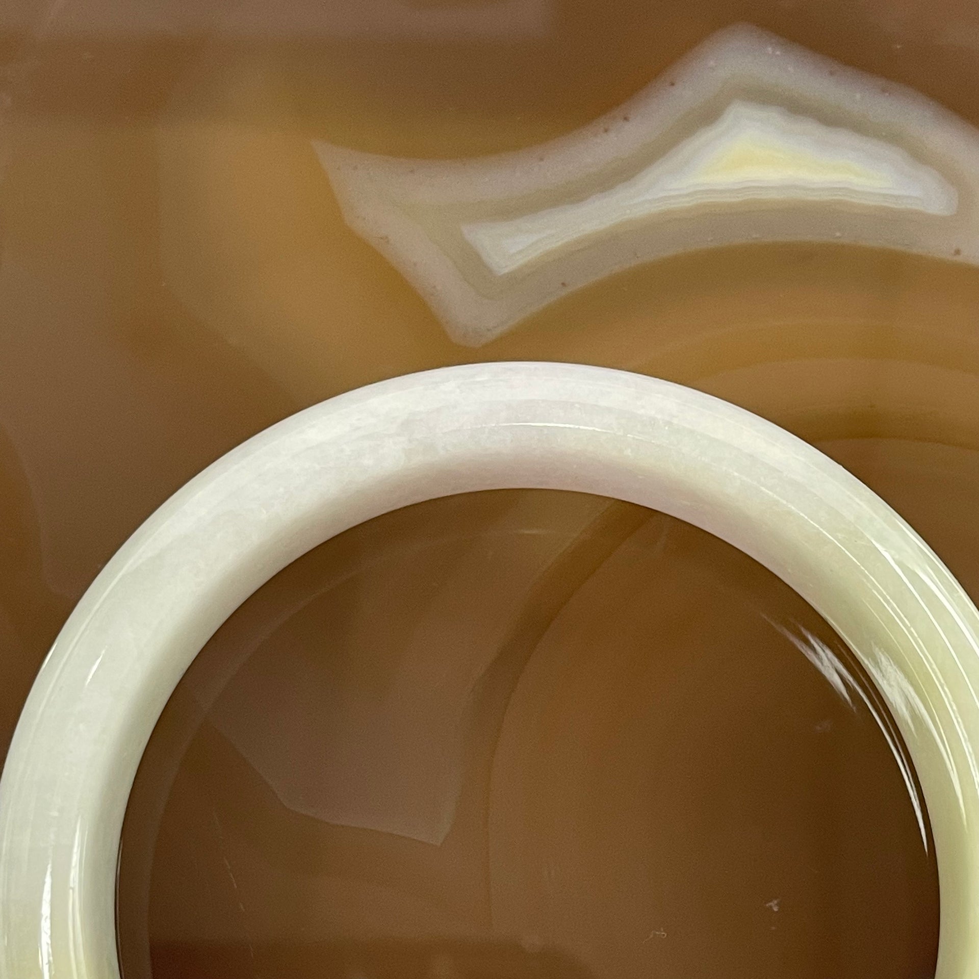 Type A Lavender, Green and Brown Jade Jadeite Bangle 39.38g inner Dia 52.3mm 11.6 by 6.7mm (Slight Internal Line) - Huangs Jadeite and Jewelry Pte Ltd