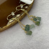 Type A Semi Icy Blueish Green Jadeite 14K Gold Filled Earring - 2.76g 50.2 by 18.7 by 7.5 mm - Huangs Jadeite and Jewelry Pte Ltd