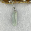 Type A Green Lavender Jadeite Gourd in 925 Silver Necklace 6.64g 32.7 by 10.1 by 6.7mm - Huangs Jadeite and Jewelry Pte Ltd