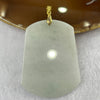 Type A Green Jade Jadeite Wu Shi Pai Pendant with 925 Silver Clasp - 16.60g 56.6 by 42.7 by 2.4 mm - Huangs Jadeite and Jewelry Pte Ltd