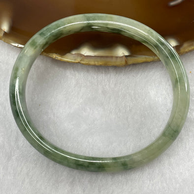 Type A Jelly Texture Green Piao Hua Jade Jadeite Bangle 26.30g inner Dia 54.5mm 9.9 by 5.3mm (Slight External Line) - Huangs Jadeite and Jewelry Pte Ltd