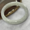 Type A Light Green with Grey Patches Jade Jadeite Bangle 52.6g inner Dia 57.6mm 12.2 by 7.8mm (Internal Line) - Huangs Jadeite and Jewelry Pte Ltd