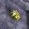 (PRE_LOVE) Rare Authentic Certified Franck Muller 18K Rose Gold Green Enamel Talisman Large with 55 Diamonds Total 0.38 cts Ring Model ET-RL02/G #10 Size 9 HK10 US4.75 Metal 5N Dated 24 Dec 2005 - Huangs Jadeite and Jewelry Pte Ltd