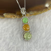 Type A Jadeite in 925 silver Peapod Necklace 3.67g 30.8 by 11.3 by 5.9mm - Huangs Jadeite and Jewelry Pte Ltd