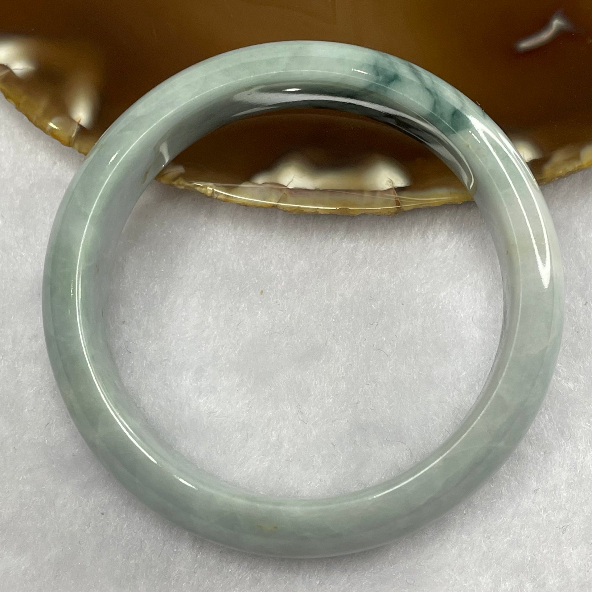 Type A Lavender and Green Piao Hua Jade Jadeite Bangle 60.66g inner Dia 55.3mm 15.6 by 7.8mm (Slight External Rough) - Huangs Jadeite and Jewelry Pte Ltd